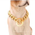 Collar de perro de acero inoxidable Collar de perro de cadena de perro chapado en oro 2018